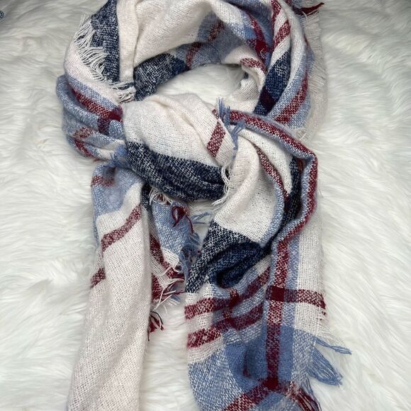 ECHO red, white and blue large blanket scarf-NWT - Picture 2 of 6